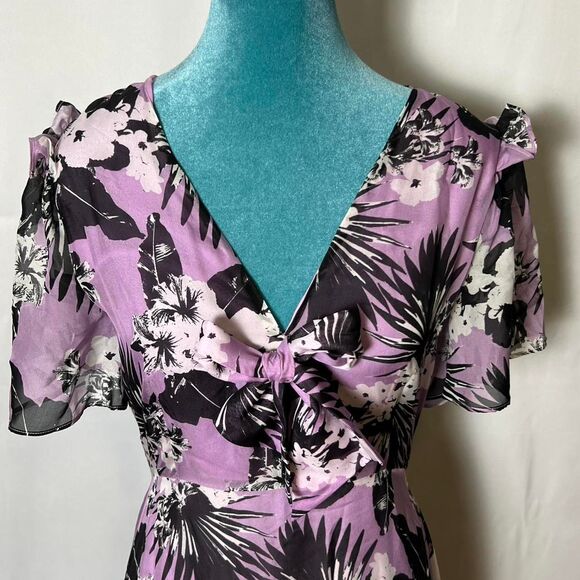 VIVA AVIVA Women's Maxi silk floral Leilani Dress size 2 - Picture 2 of 8